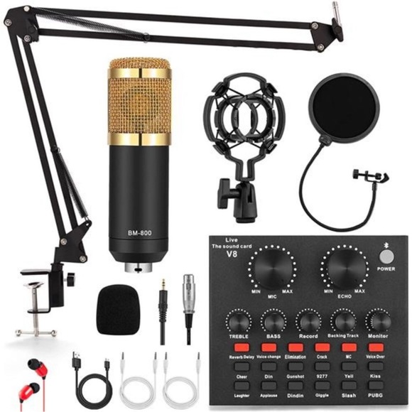 Podcast Equipment Bundle, Audio Interface with All in One Live Sound Card - Picture 1 of 7
